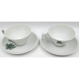 Noritake Wild Ivy Flat Cup & Saucer Set Japan 1959-1973 Coffee Tea Set of 2